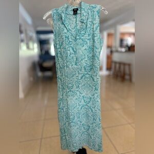 Mossimo Elegant Blue Patterned Sleeveless Dress